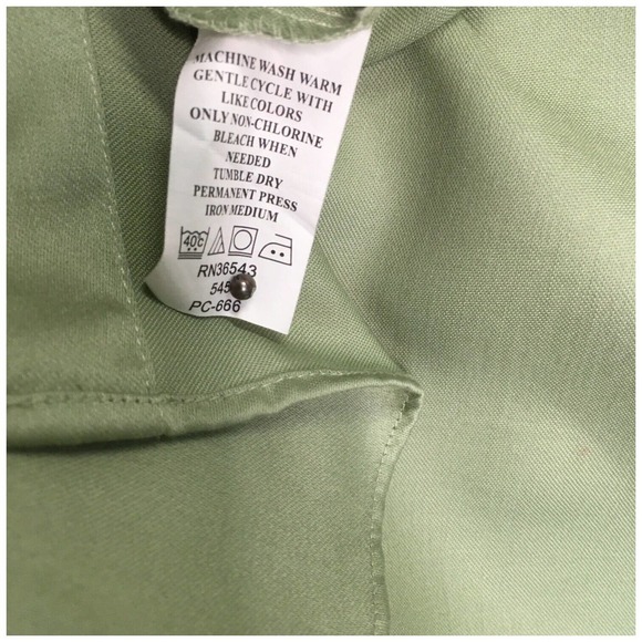 Geoffrey Beene Mens XL Wrinkle Free Button Up Long Sleeve Dress Shirt Green - Picture 9 of 10